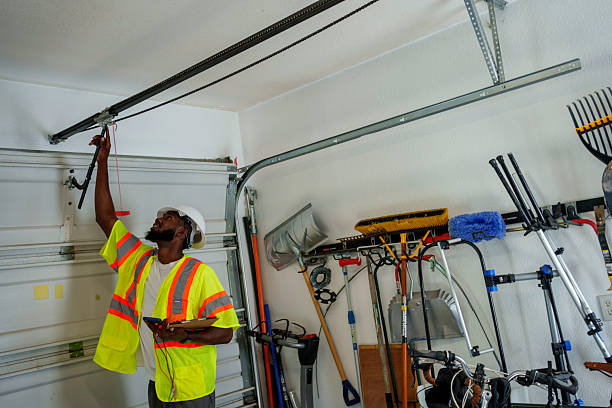 Professional Garage Door Panel Replacement technician working in Gibraltar, MI